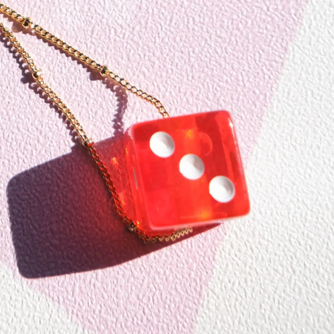 Red Dice Necklace Charm