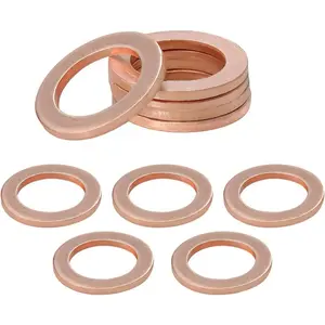 10 PCS Oil Drain Plug Gasket, 14mm Cooper Crush Washer Oil Sealing Gaskets, Automotive Replacement Drain Plug Gaskets With OEM PN Part 007603-014106, Car Accessories