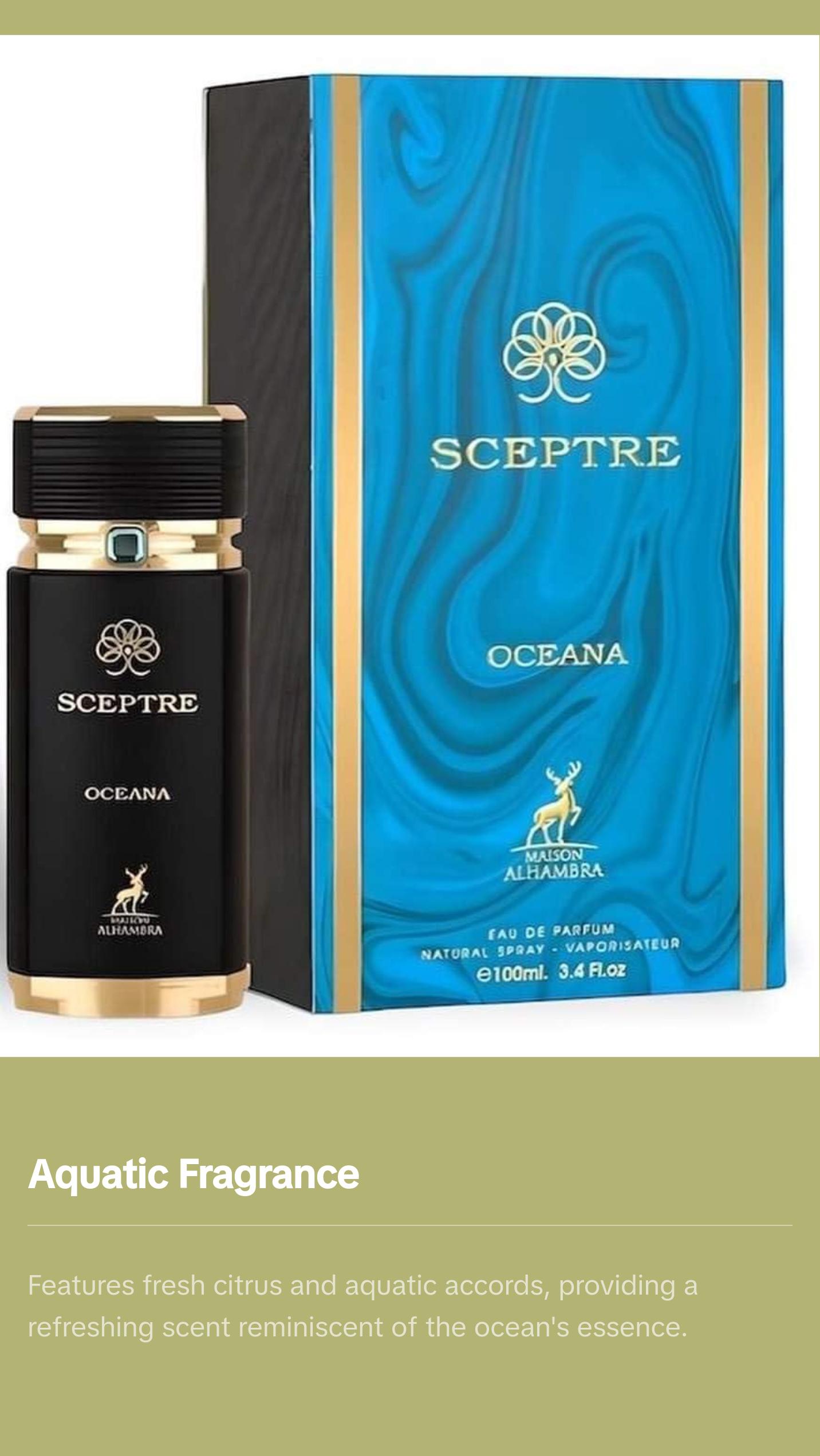 Maison Alhambra Sceptre Oceana Eau de Parfum Spray for Unisex, 3.4 Ounce
