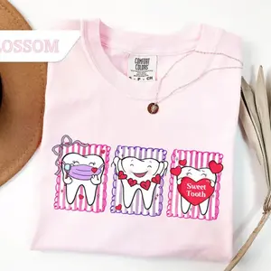 Comfort Colors Matching Valentine Dental Shirts, Dental Valentine Tshirt, Valentine Dentist Sweatshirt, Dental Tee, Dental Hygienist, RDA