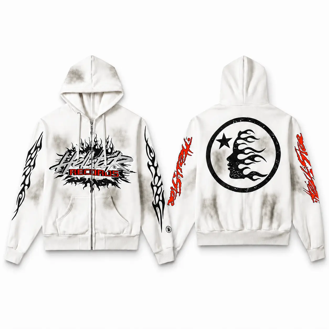Hellstar Records Flame Face Zip Hoodie