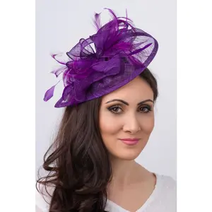 Penny Fascinator - Dark Purple