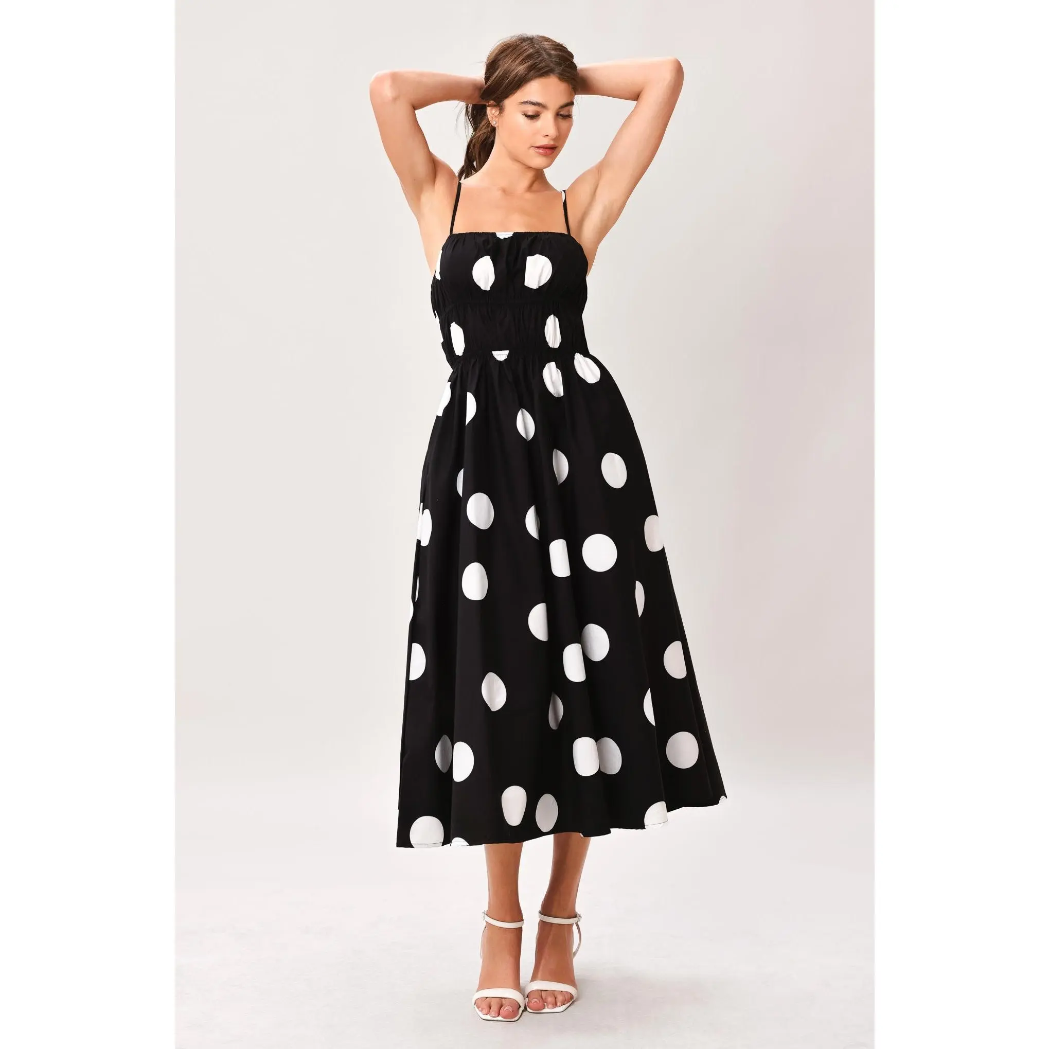 DOT THEORY WOVEN MIDI DRESS