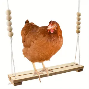1pc Chicken Swing Toy, Chicken Coop Wooden Perch Station, Large Durable Perch Ladder Poultry Rooster Hen Pet Parrot Entertainment Toy