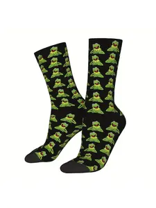 Frog Socks for Man Breathable Polyester Blend Comfort Fit Casual Sporty Hand Wash Recommended Cute Socks