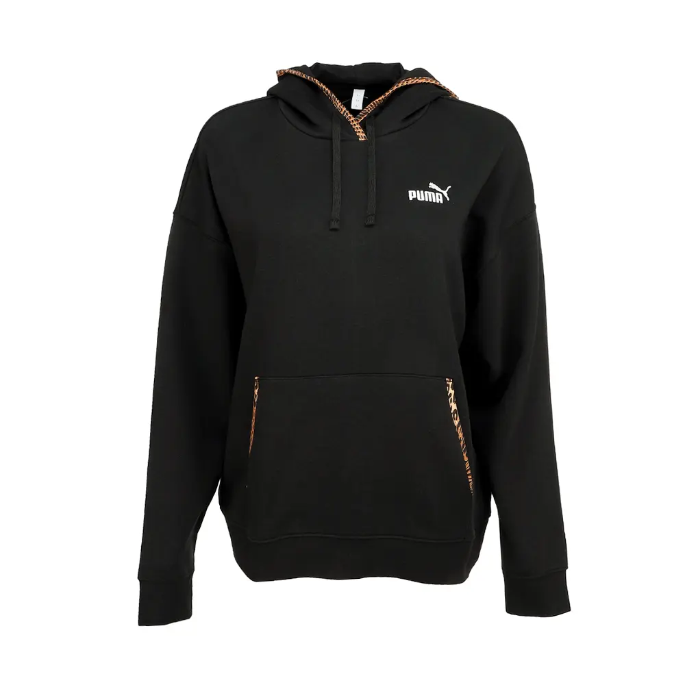 PUMA Womens Essentials Graphic Animal Comfort Hoodie Casual Outerwear Casual - Black