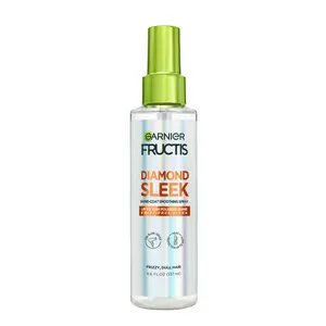 Fructis Diamond Sleek Shine Spray, 100H Frizz Free, 8% Vegan Keratin Complex & Argan Oil for Smooth Hair, Garnier