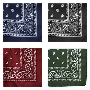4 Pack Bandanas 22x22 inch - Multi-Purpose Square Scarfs for Men & Women, Headbands, Face Cover (Black+ Navy + Burgundy + Olive) - Home Improvement.