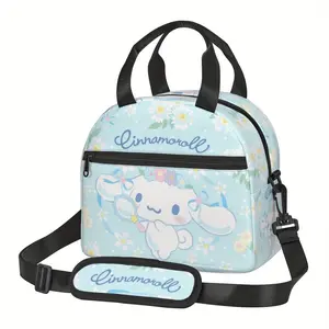 1 One, Sanrio Cinnamoroll Authorized Lunch Bag, Unisex Cute Lunch Box Thermal Bag, Small Size Cooler Shoulder Bag for Work Office Beach Picnic