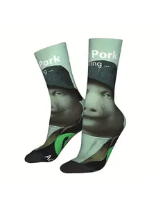 Unisex John Pork Socks, "Accept Call" Green Button Edition, Bucket Hat Pig Meme Gift, Casual Stylish Socks
