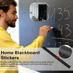 Removable Thick Blackboard Wall Sticker, Self-Adhesive Magnetic PVC Material, Includes 5 Chalks, DIY Graffiti, Teaching Office Use, 45x200cm