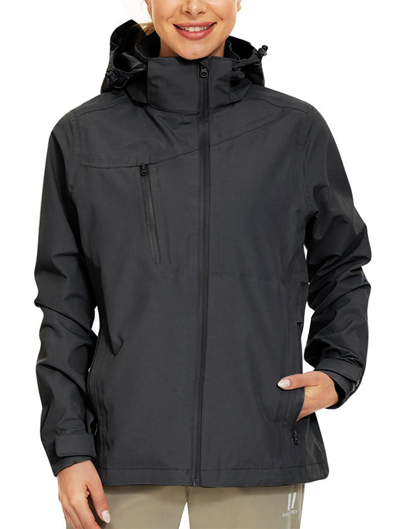 Women's Waterproof Breathable Fleece Active Jacket, 10000mm H2o Rainproof Windproof Warm Outdoor Sportswear Water Resistant Coat, Three-Layer Composite Fabric, Athletic Outerwear, Windproof Hiking Anorak Jacket