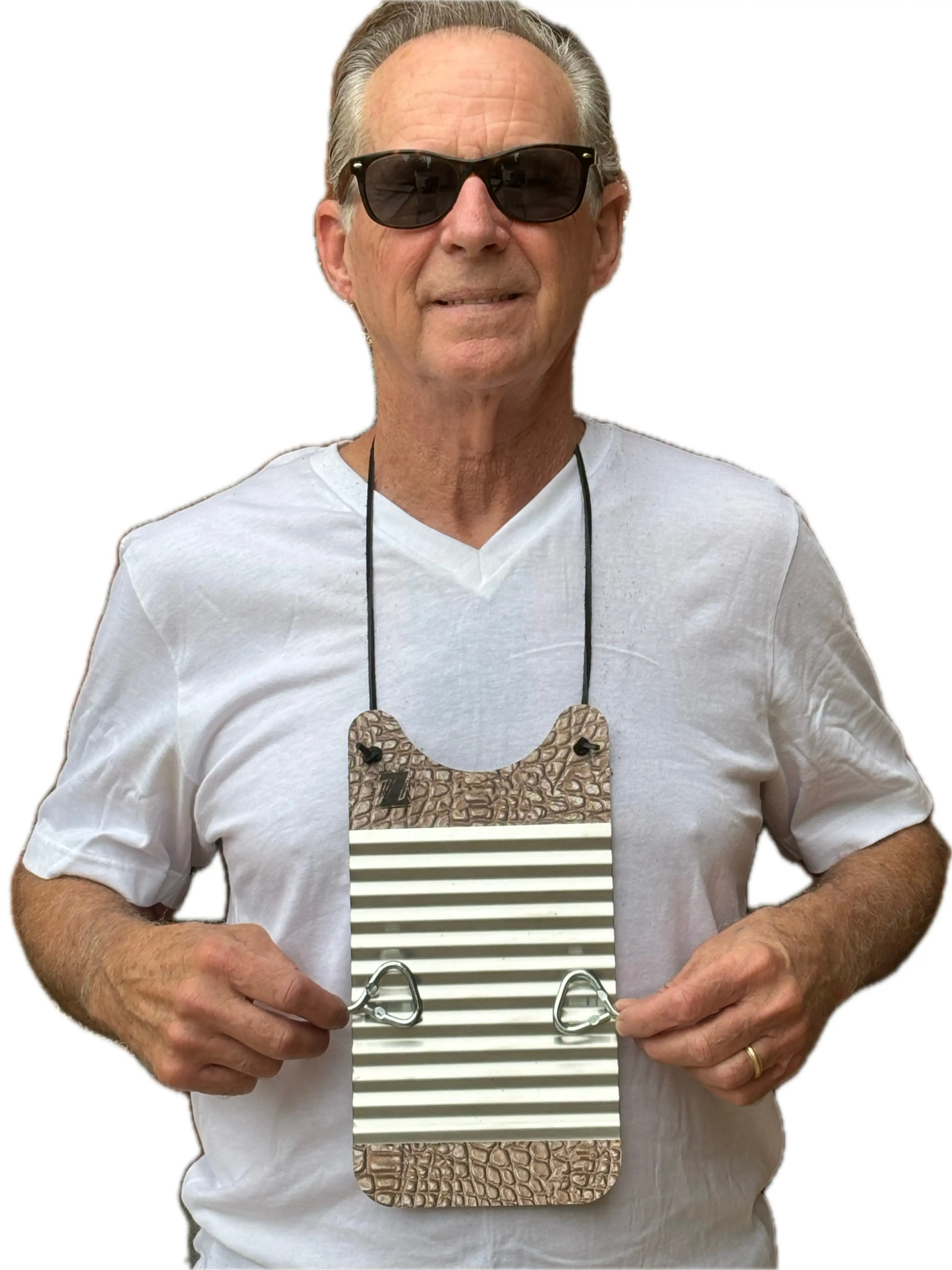 Handmade Gator-Shaped Metal Mini Zydeco Washboard Rubboard - 11x6 Inch Percussion Instrument with Authentic Cajun Craftsmanship for Toys & Hobbies, Jam Sessions
