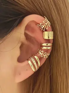 5pcs Clip-On Earrings Set –   Adjustable Non-Pierced Ear Cuffs, Lightweight Fashion Jewelry for Women