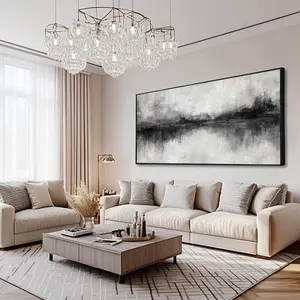 Large Abstract Canvas Wall Art Black and Grey Art Pictures for Wall Decor  Artwork Decoration for Living Room  Neutral Wall Prints Kitchen