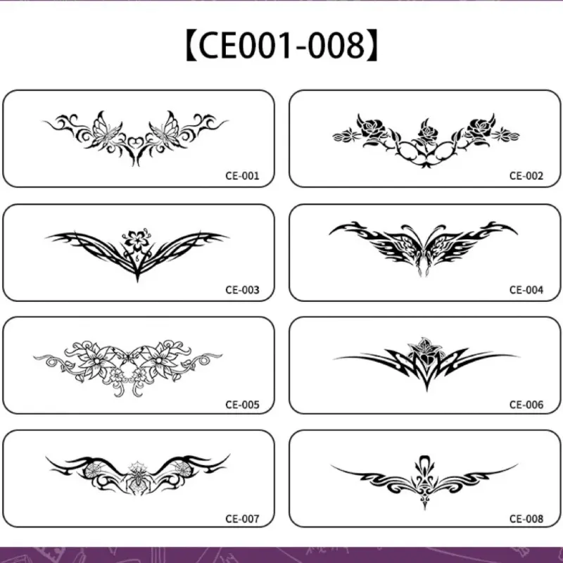 Women Sexy Temporary Tattoo, 8 Pcs Sexy Tattoo Set Beautiful Exquisite 3D Realistic Waterproof, Abdomen, Chest, Waist and Back Applied Fake Tattoo for Girls,Perfect for Parties  Halloween