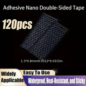 120 sets of transparent installation tape points - waterproof adhesive putty, reusable strong adhesive, used for posters and wall hanging, non-destructive, high flexibility and toughness nano acid salt
