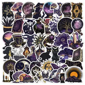 50pcs Dark Magic Graffiti Series Stickers, Suitable for Faith Based Designs Such As Scrapbooks, Diaries, Laptops, Water Bottles, Cars, Car Decorative Sticker, Etc., As Gifts with Positive Information