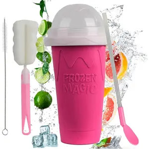 Quick Frozen Magic Cup, Double Layers Slushy Cup, DIY Homemade Squeeze Icy Cup, Fasting Cooling Make And Serve Slushy Cup For Milk Shake, Kitchen Mug