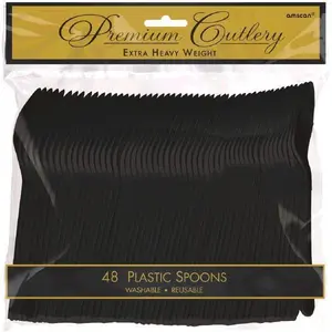Black Plastic Spoons, 48ct