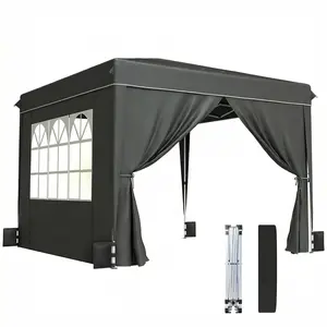 Powder Coated Steel Frame Pop-Up Canopy Sunshade Awning - Outdoor Rated, Weatherproof, Wind-Resistant Structure with Complete Stability Kit for Lawn, Courtyard Activities, Canopy Sunshade Awnings, Outdoor Rated Awnings