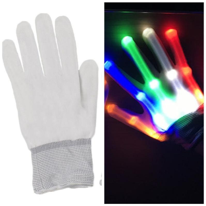 LED Light-Up Finger Gloves - Flashing Glow Rave Gloves, Perfect for Parties, Concerts & Nighttime Fun