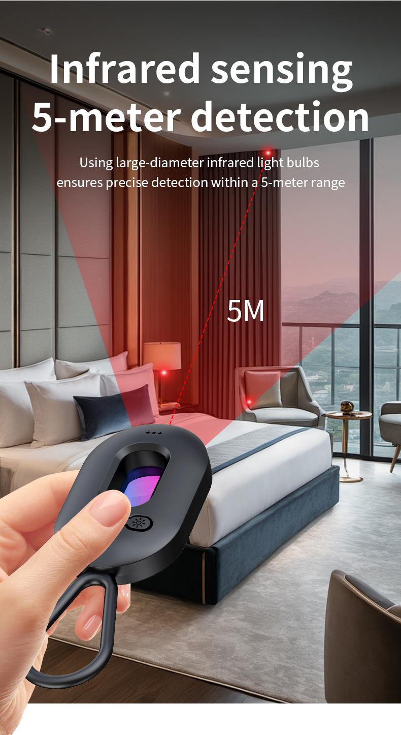 Hidden Camera Detectors, GPS Tracker, Vibration sensor Door and window alarm, Spy Camera Detector,Anti-intrusion, 30H Working Time for Travel, Car, Bathroom, Office, Hotel, Airbnb, Rental