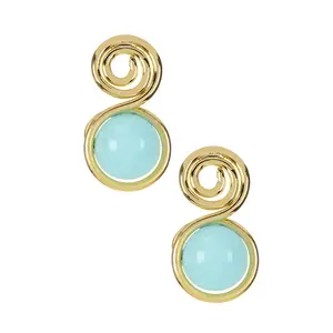 Amazonite Spiral Stud Earrings