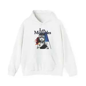 Les Miserables Broadway Musical Show Grey White Hoodie Sweatshirt Size S to 5XL