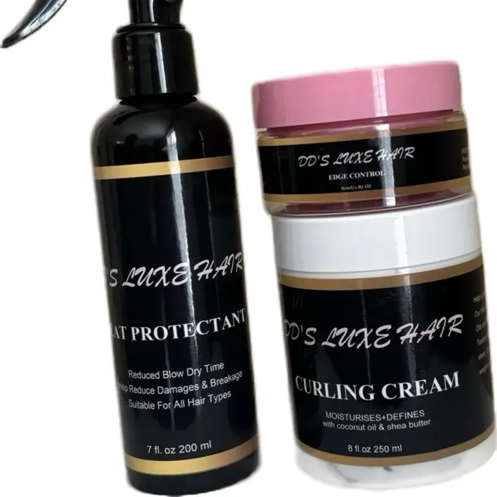 DD’S luxe hair care products sets.curling cream,edge control,heat protectant.
