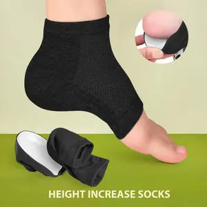 Invisible Inner Heightening Set: 2.5-3 Adjustable Insole + Heightening Socks, A Must for Business Appointments, Bid Farewell To Short Embarrassment Black Silicone Footwear