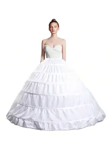Full A-Line 6 Hoop Crinoline Petticoat Underskirt For Women Wedding Dress Bridal