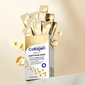 Collagen Sleep Mask, Collagen HydrationMask, 20pcs Night Repair Face Mask, EasyAbsorption, Non-Irritating, Unisex, Portable, No Wash Needed