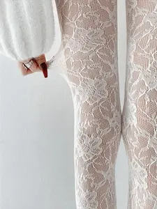 Women's Floral Fishnet Stockings, Transparent Net Socks, Fashionable Design, Thin Underwear Pantyhose, Comfortable Daily Wear, Perfect for Wedding Season
