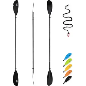 Adjustable Carbon Fishing Kayak Paddle - 94in/240cm-98in/250cm-102in/260cm Carbon Fiber Shaft with Paddle Leash