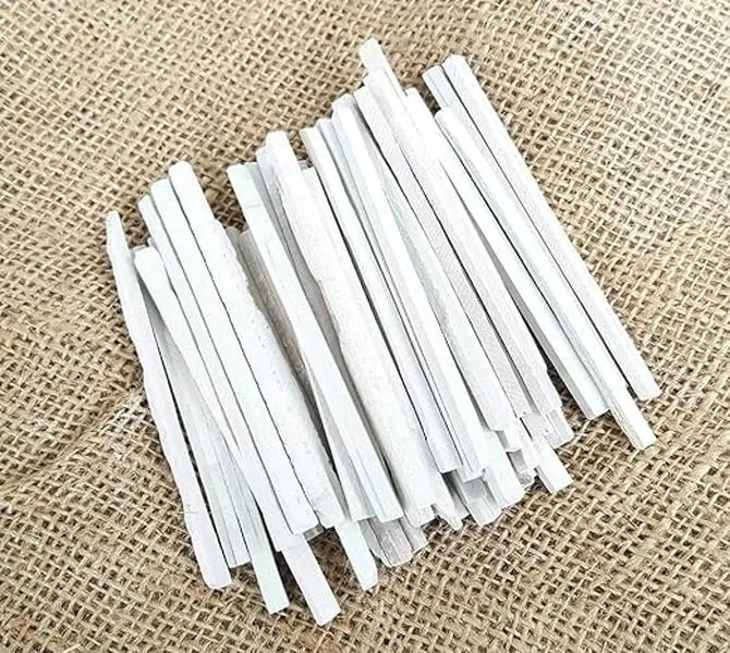 Earthy Goodies Edible Natural Limestone Slate Bars - Pack of 50 (250grms) White Chalk Pencils