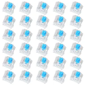 30 Blue Mechanical Keyboard Switches, Pre-Lubricated Segment Axles, Dustproof Waterproof, Suitable for Gaming Keyboards Accessories