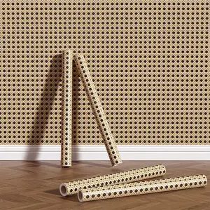 1 piece, yellow, honeycomb design, self-adhesive wallpaper, KTV, home decoration, building materials, accent wall, bedroom, dining room, living room, decal, upcycling, sticker, PVC wallpaper, home goods