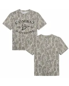Combat Waterfowl Original Bottomland Washed Out Mossy Oak Camo Cotton T Shirt, Men’s Camo Hunting Tee, Lightweight Outdoor Shirt | Deer Forest Graphic T-Shirt for Men, Gift for Fan, Father's Day, Mother's Day