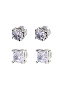 4pcs Magnetic Plated Set for Men and Women, Comfortable to Wear All Day, Perfect Gift for Birthdays and Holidays, Magnetic Stud Earrings