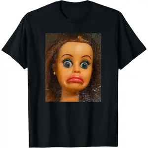100% Cotton Disgusting Funny Doll Face Meme Creepy Humor T-Shirt