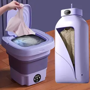 Laundry Storage 1 Portable Washing Machine +1 Portable Dryer, 2 Sets of Washing Suit in Total, Folding Mini Small Washing Machine, Portable Dryer Can Be Stored, Simple and Easy to Use, Laundry Storage