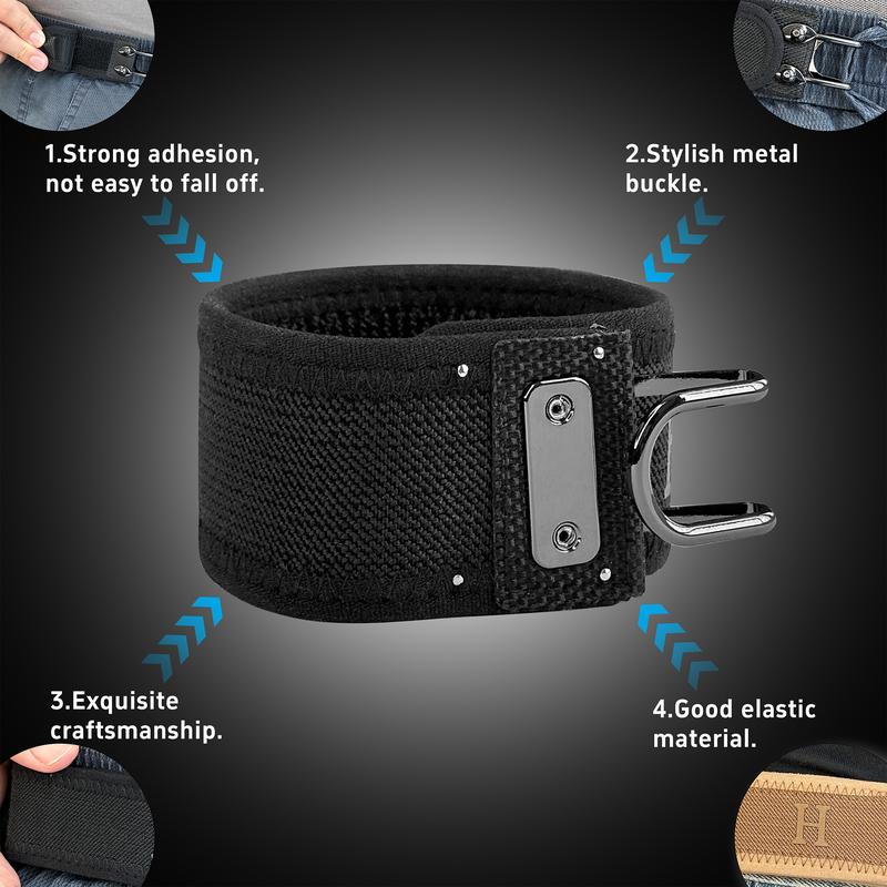 HAILTH Metal Hook Tactical Elastic Belt | Unisex No - Buckle Invisible Design | Soft Adjustable Side Tactical Belt