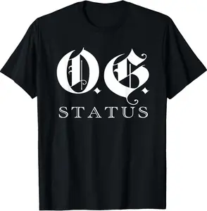OG status Original Gangster CN Chicano Clothing Graphic Tee Cotton Cholo Lowrider Streetwear Hoodie Sweatshirt for Men and Women