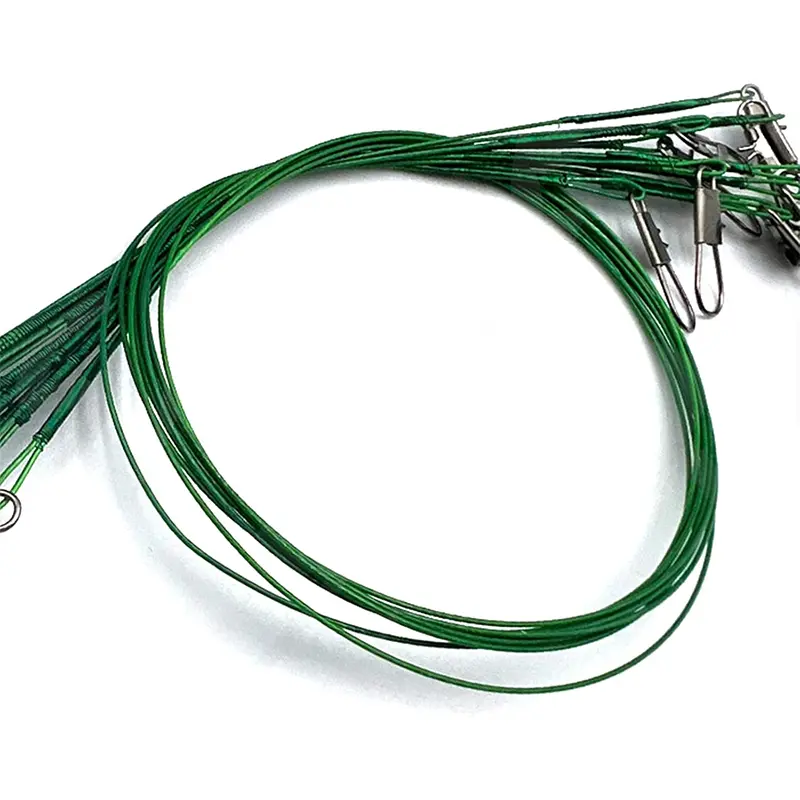 40PCS Nylon-Coated Fishing Leaders with Swivels and Snaps – Durable Fishing Wire Leaders in 8-inch, 10-inch, and 12-inch Lengths