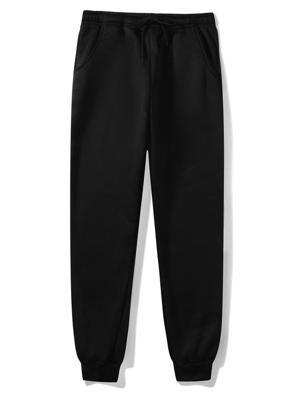 Men's Solid Drawstring Waist Sweatpants, Casual Regular Fit Pocket Jogger Pants for Spring & Fall, Fashion Men's Bottoms for Daily Wear, Casual Comfy Joggers