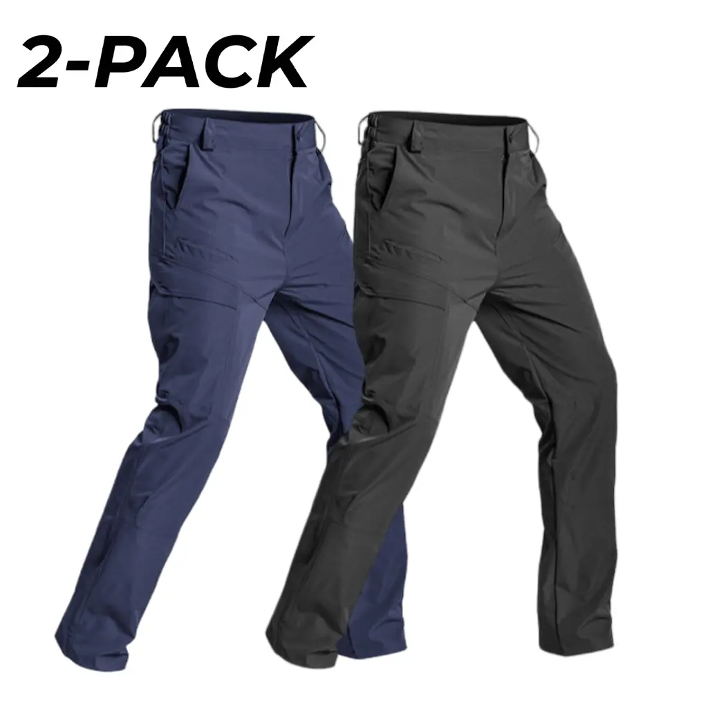2-Pack Men’s Tactical Pants – Slightly Stretchable Waterproof Fabric, Durable Hard Shell Construction, Wear-Resistant Workwear Pants, Checkered Fabric, Suitable for Hiking, Casual Wear, and Work, Multi-Pocket Design (Belt Not Included)