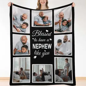 Gifts for Nana Personalized Blanket Customized Blankets with Photos Grandma Grandmother Picture Throw Blanket Birthday from Granddaughter A