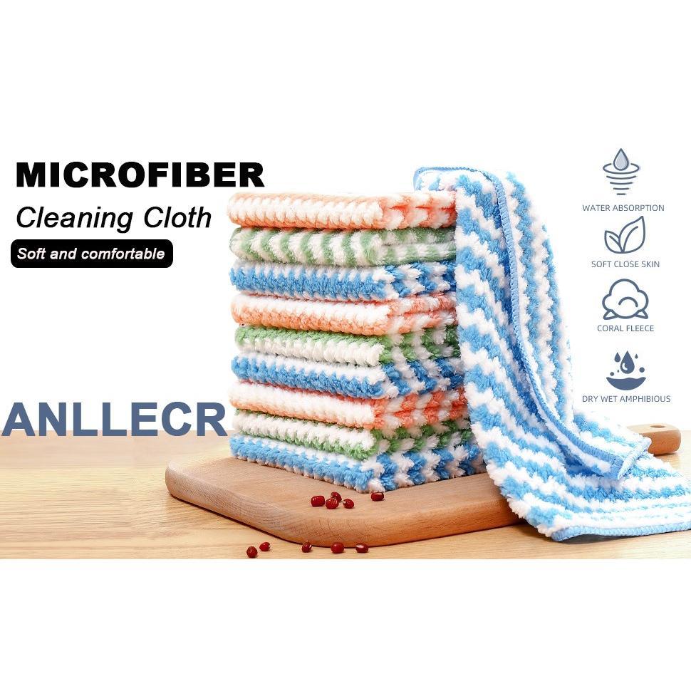 Microfiber Cleaning Cloth Velvet Thickened Dishcloths High Absorbent Scouring Kitchen Washing Dish Rags Household Wipe Towels