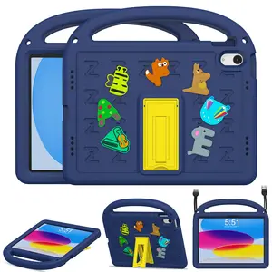 Case For Ipad(a16) 11th Generation Inch 2025/ipad 10th 10.9 2022  With Anti-slip Handle/foldable Stand/shoulder Strap Shockproof Ipad 11th/10th Gen Navy Blue